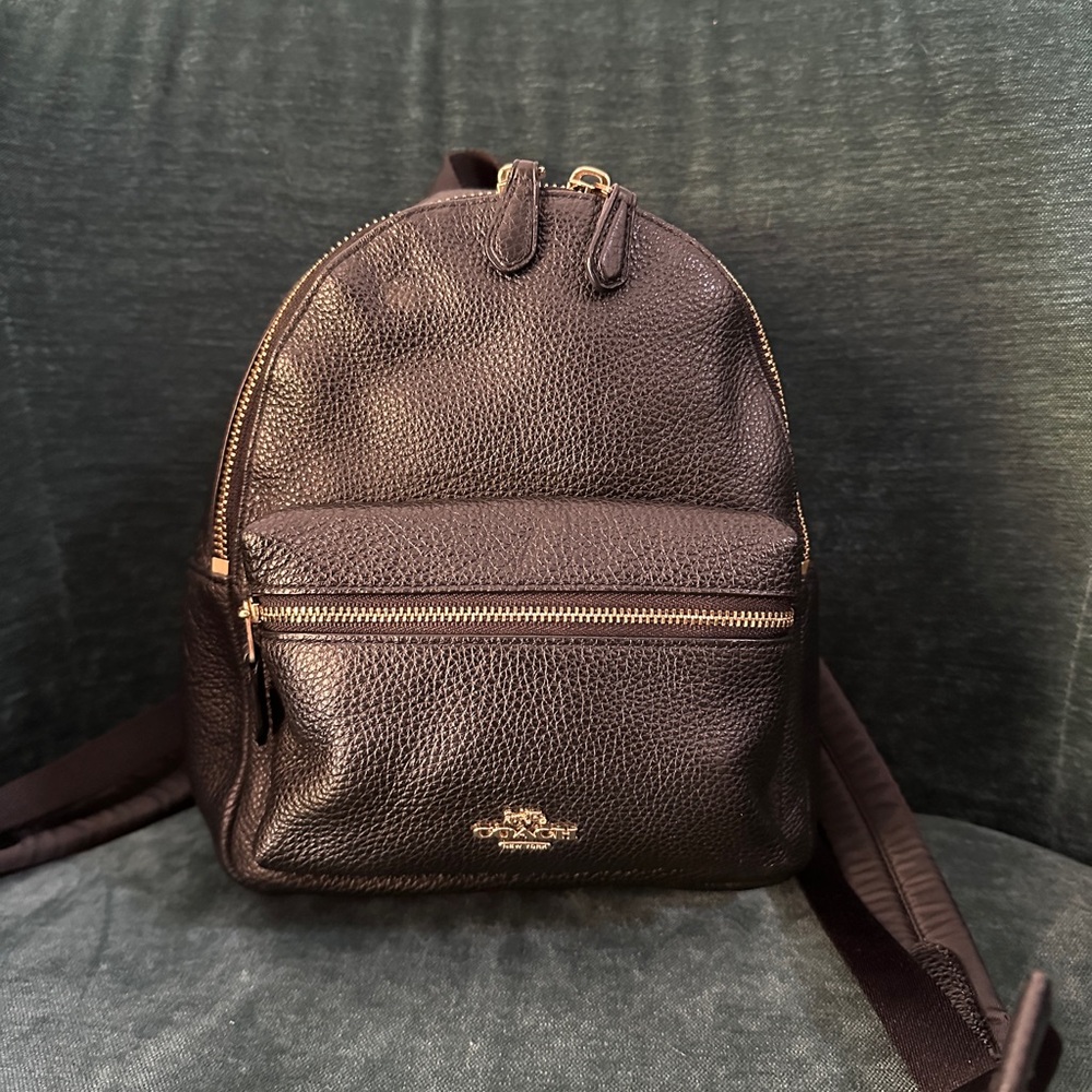 Coach Mini Charlie Backpack in Black Leather